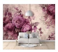 Art 3D Mural Self-adhesive Wallpaper Vintage Floral Rose 100x70cm Wall Murals Large Decor Paintings Living Room Tv Bar Ktv Backdrop Bedroom Stickers