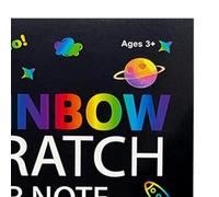 Art à gratter - Papier arc-en- 180 g | Carnet de notes en papier à gratter pour et filles, bloc à griffer noir pour salle de classe, maternelle, artisanat, cadeau de fête créatif pour
