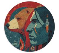 Art aborigène : Ours et Longs 1000pcs (67.5x67.5cm) Puzzles Adaptés Aux Adultes Et Aux Personnes Âgées De 14 Ans Et Plus