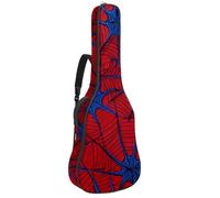 Art Abstract Sac pour guitare acoustique avec 2 poches bandoulière réglable et crochet arrière pour guitare électrique, basse et guitare classique Bleu, Toile d'araignée bleue abstraite, 42.9x16.9x4.7
