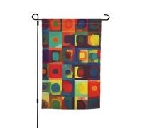 Art abstrait carré drapeau de jardin double face ferme vacances cour drapeau 30,5 x 45,7 cm bannière extérieure saisonnière pour printemps, été, pelouse, porche, décoration d'intérieur, petit drapeau