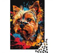 Art Abstrait Casse-tête Portraits de Chiens 1000 Pièces Papier Recyclé pour Adultes - Activité Maison Difficile & Stimulante, Cadeau Ludique pour la Maison 38x26cm/1000pcs