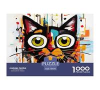 Art Abstrait de Chat Surface Lisse Excellent Cadeau-Loisir, Parfait pour Les Adultes, Adolescents Et Amateurs De Puzzles 70x50cm/1000pcs