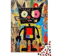 Art Abstrait de Robot Chat Set Puzzle 1000 Pièces pour Adolescents, Papier Recy coration Intérieure, Art Mural, Cadeau Couples, Activité Indoor 70x50cm/1000pcs