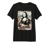 Art Abstrait du Graffiti Art de Léonard de Vinci Mona Lisa T-Shirt Haut de Gamme