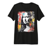 Art Abstrait du Graffiti Art de Léonard de Vinci Mona Lisa T-Shirt Haut de Gamme