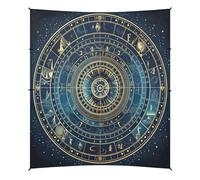 Art Abstrait du Zodiaque Tente de Plage Abri Solaire pour Camping,Installation Facile,Portable avec Sacs de Sable pour Pêche Pique-Nique Plein Air