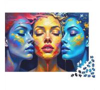 Art Abstrait Femmes Visages 1000 Pièce Stock De Cartes Premium Jeu De Puzzle Défi du Jeu Éducatif Joyeux Cadeau Pack De Valeur Idée Cadeau 52x38cm/1000pcs