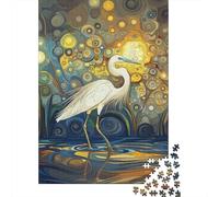 Art Abstrait héron Puzzle 1000 Pièces Loisirs Personnels, Carton Recyclé Premium, Décoration Intérieure, Art Mural, Cadeau Pâques, Jeu Éducatif 70x50cm/1000pcs