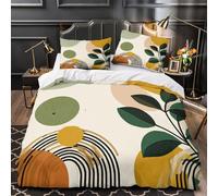 Art Abstrait Impression 3D 3 pièces Housse de Couette Design géométrique Moderne Housse de lit Microfibre Respirant Anti-acariens pour bébés Adolescents Hommes Single（140x200cm）