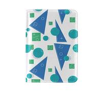 Art Abstrait Maths Bleu Détenteur d'un Passeport Titulaire Etui en Cuir Véritable Couverture de Passeport pour Voyage Hommes Femmes