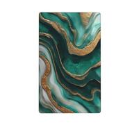 Art abstrait métallique doré émeraude vagues marbre simple bascule plaque murale vierge couvercle d'interrupteur décoratif 1 gang pour cuisine salle de bain taille 11,4 x 7 cm