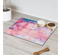 Art Abstrait Peinture à l'huile Tapis d'alimentation pour chat Chien Bol à eau Tapis de nourriture Art Pet Tapis d'alimentation absorbant Nti-Slip Contain Spills Protège les sols Set de table 30,4 x