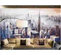 Art Abstrait Représentant L'Architecture Urbaine Dessinée À La Main Papier Peint 3D Installation Facile Intissé Tapisserie Bureau Salon Canapé Chambre Décoration Murale-300cm×210cm