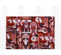 Art abstrait Toile rouge 90x60 DD120419 Toile géométrique