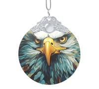 Art Aigle Décorations de sapin de Noël en verre 2025 rondes à suspendre pour fête, mariage, cheminée extérieure