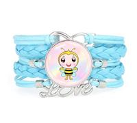 Art,Amour,Dessin Animé,Abeille,Diffraction,Réglable,Cuir,Tressé,Bracelet | Multistrat,Punk,Bracelet,Fait main,Offre,Bangle,Accessoire,Amie,Amoureux,Ethnique,Amitié,Anniversaire,Noël,Musique,Art