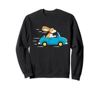 Art Amusant de Fast Bunny Driving Blue Car Sweatshirt