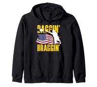 Art Amusant pour Joueur de Baggin' Braggin' Cornhole Sweat à Capuche