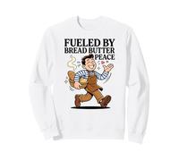 Art Amusant rétro de Peace Baker, alimenté par du Pain et du Beurre Sweatshirt