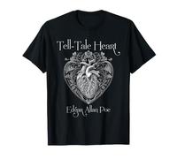 Art Anatomique Gothique en Forme de cœur d'Edgar Allan Poe T-Shirt