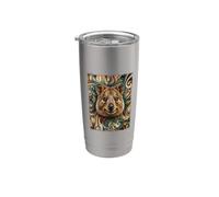 Art Animal Abstrait Retro Quokka Portrait Gobelet isotherme en acier inoxydable double paroi