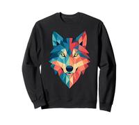 Art animal géométrique arc-en-ciel loup esprit Sweatshirt