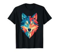 Art animal géométrique arc-en-ciel loup esprit T-Shirt