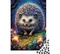 Art Animal Hedgehog Puzzles 1000 Pieces Cadeau Unique Jeu Éducatif Challenge Toy À De Qualité Supérieure Peinture Art pour Adultes Et Enfants À Partir De 12 Ans 1000pcs (75x50cm)