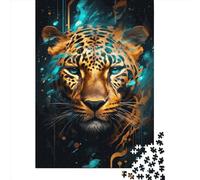 Art Animal Leopard Puzzle 1000 Pièces Educa Jouet en Bois Cadeau Unique Décoration Intérieure Jeu Éducatif Challenge Toy Adultes & Enfants des 14 Ans 1000pcs (75x50cm)
