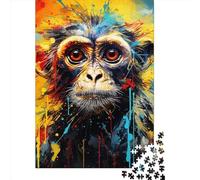 Art Animal Monkey Puzzles 1000 Pièces Cadeau Unique Jeu Éducatif Challenge Toy À De Qualité Supérieure Peinture Art pour Adultes Enfants 1000pcs (38x26cm)