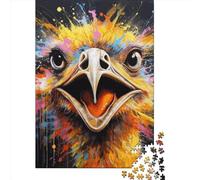 Art Animal Ostrich Puzzle 1000 Pieces Cadeau Unique Jeu Éducatif Défi Jouet À De Qualité Supérieure Peinture Art pour Adultes Et Enfants À Partir De 14 Ans 1000pcs (75x50cm)