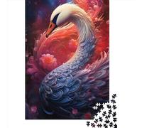 Art Animal Swan Puzzle 1000 Pieces Cadeau Unique Jeu Éducatif Défi Jouet À De Qualité Supérieure Peinture Art pour Adultes Enfants 1000pcs (75x50cm)