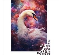 Art Animal Swan Puzzle 1000 Pièces Cadeau Unique Jeu Éducatif Défi Jouet À De Qualité Supérieure Peinture Art pour Adultes Enfants 1000pcs (38x26cm)
