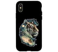 Art Animalier de la forêt, de la Jungle céleste et de l'esprit du Tigre Mystique Coque pour iPhone X/XS
