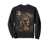 Art Animalier de Wolf Moon Wilderness Mountain Sweatshirt