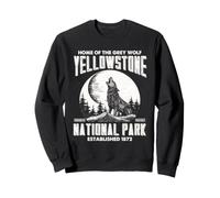 Art Animalier du Parc National Yellowstone Wolf Sweatshirt
