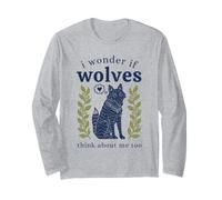 Art Animalier Mignon, Je me Demande si Les Loups pensent trop à Moi Manche Longue