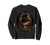 Art Animalier Raven Sunset Black Bird Nature Graphic Sweatshirt