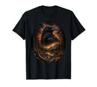Art Animalier Raven Sunset Black Bird Nature Graphic T-Shirt