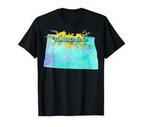 Art Aquarelle de l'État du Dakota du Nord avec tournesols T-Shirt