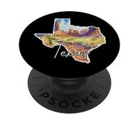Art Aquarelle du Paysage Texan pour Les Amoureux du Texas PopSockets PopGrip Adhésif