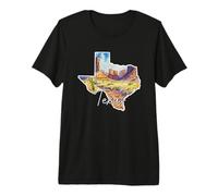 Art Aquarelle du Paysage Texan pour Les Amoureux du Texas T-Shirt Haut de Gamme