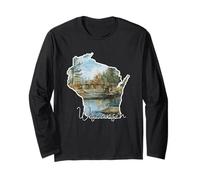 Art Aquarelle du Wisconsin, Paysage Naturel Manche Longue