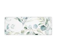 Art Aquarelle Feuille,Grand Tapis de Souris pour Bureau, Clavier d'ordinateur, avec Base en Caoutchouc antidérapante, 30 x 80 cm