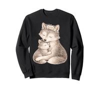 Art Aquarelle mère Loup et Petit câlin Sweatshirt
