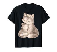 Art Aquarelle mère Loup et Petit câlin T-Shirt Graphique avec Valeur