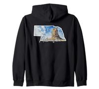 Art Aquarelle Silhouette de l'État du Nebraska Sweat à Capuche