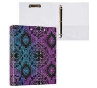 Art arabesque Mandala Boho ethnique bohème 1 et demi pouce Classeur pour cahier 3 anneaux avec presse-papiers 1/2 paquet de classeurs à couverture rigide