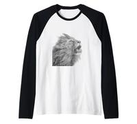 Art Artistique tête de Lion majestueux Animaux Sauvages Manche Raglan